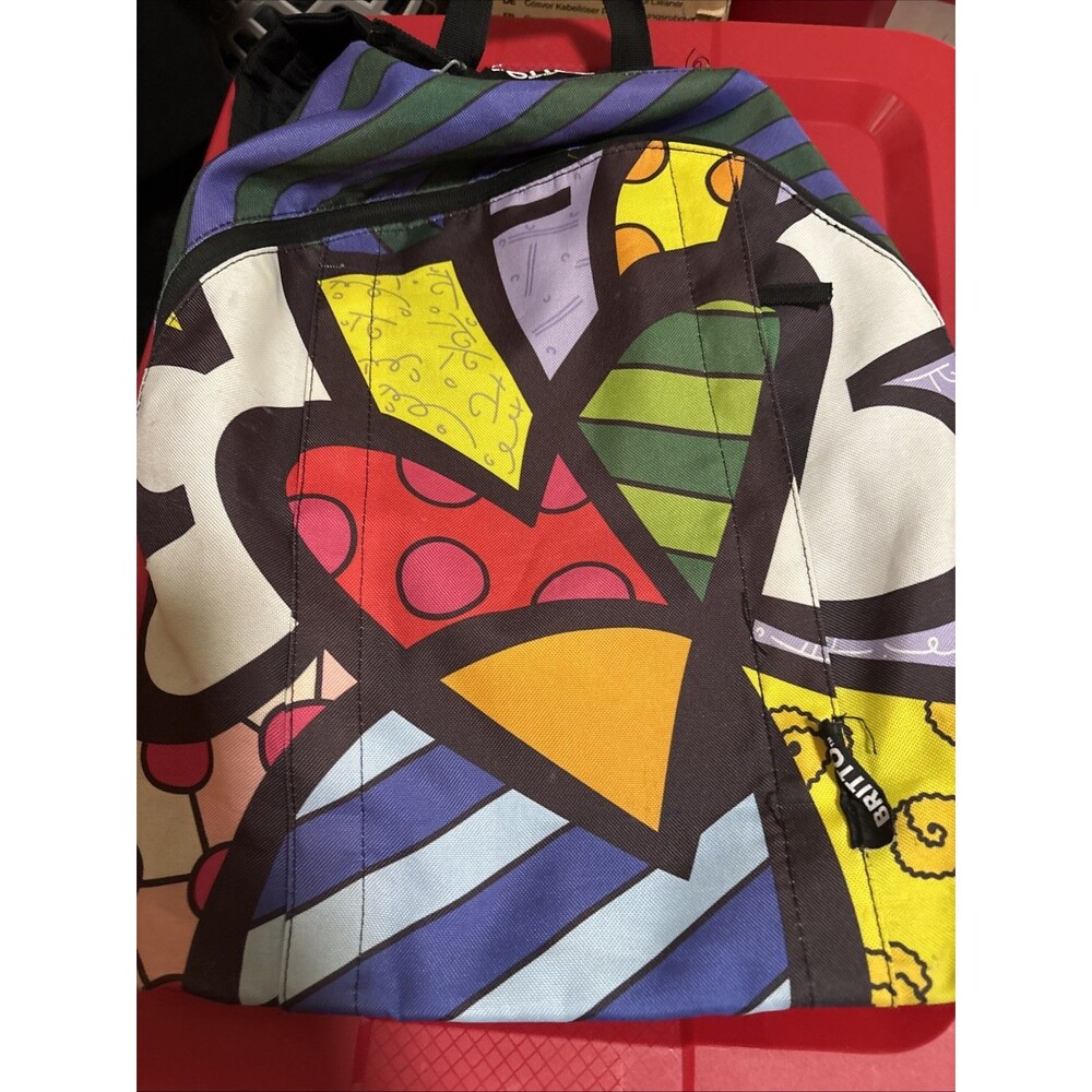 Romero BRITTO Abstract Hearts Art Backpack Multicolor Miquelrius Licensed Rare!